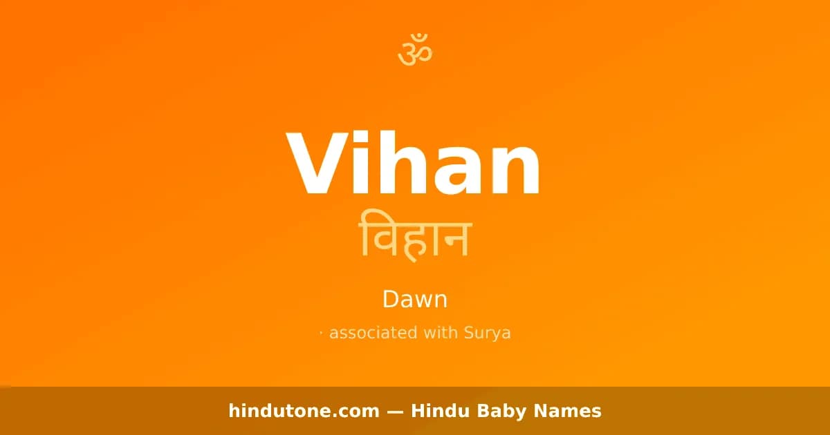 Vihan — Hindu Boy Names with V