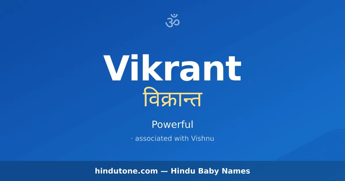 Vikrant — Hindu Boy Names with V