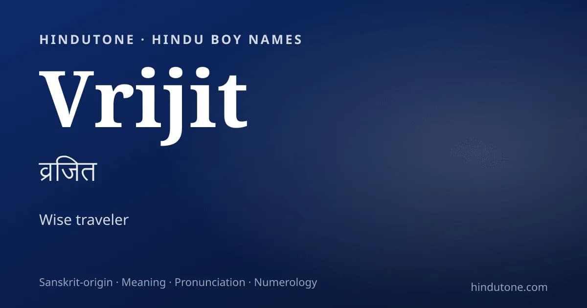 Vrijit — Hindu Boy Names with V