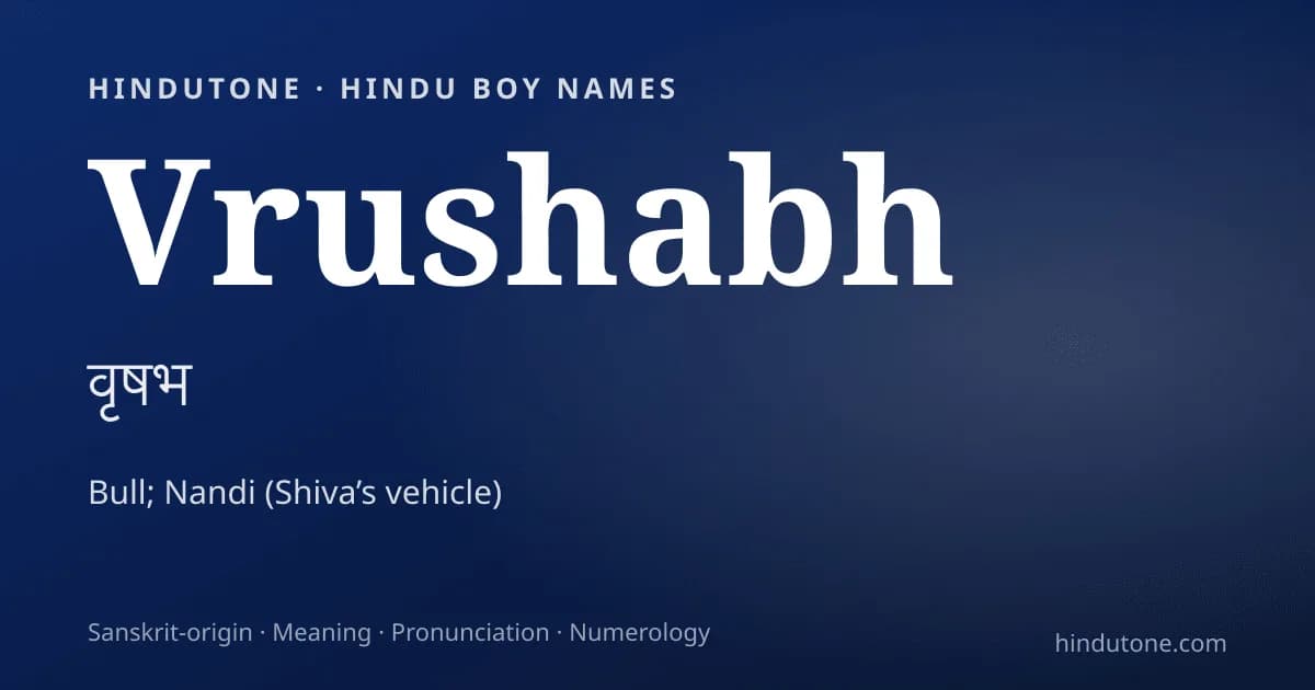 Vrushabh — Hindu Boy Names with V