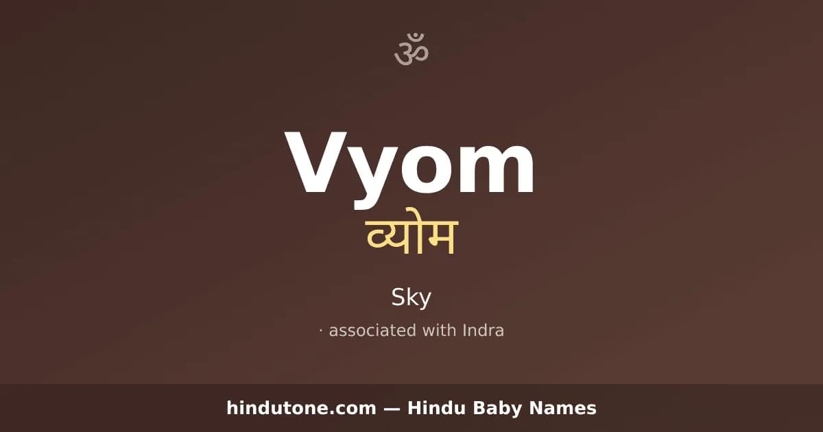 Vyom — Hindu Boy Names with V