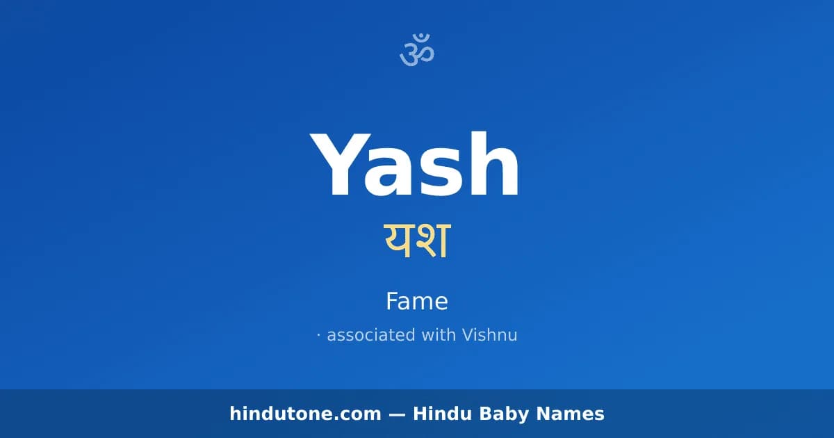 Yash — Hindu Boy Names with Y