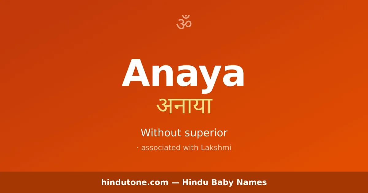 Anaya — Hindu Girl Names with A