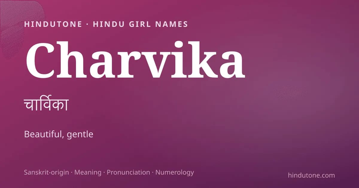 Charvika — Hindu Girl Names with C