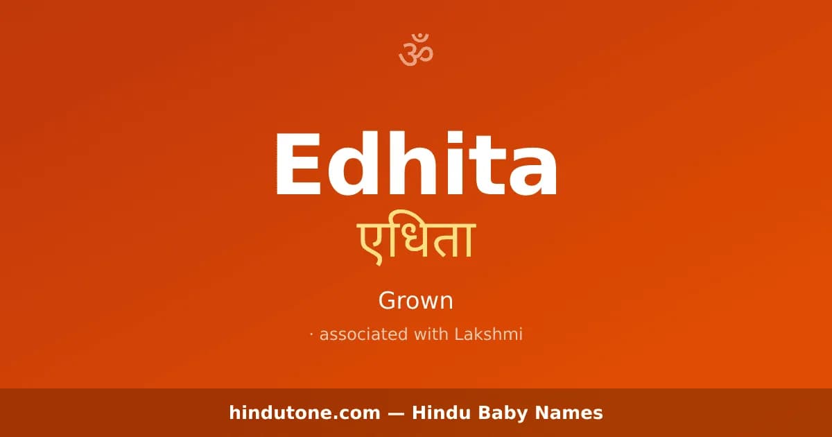 Edhita — Hindu Girl Names with E
