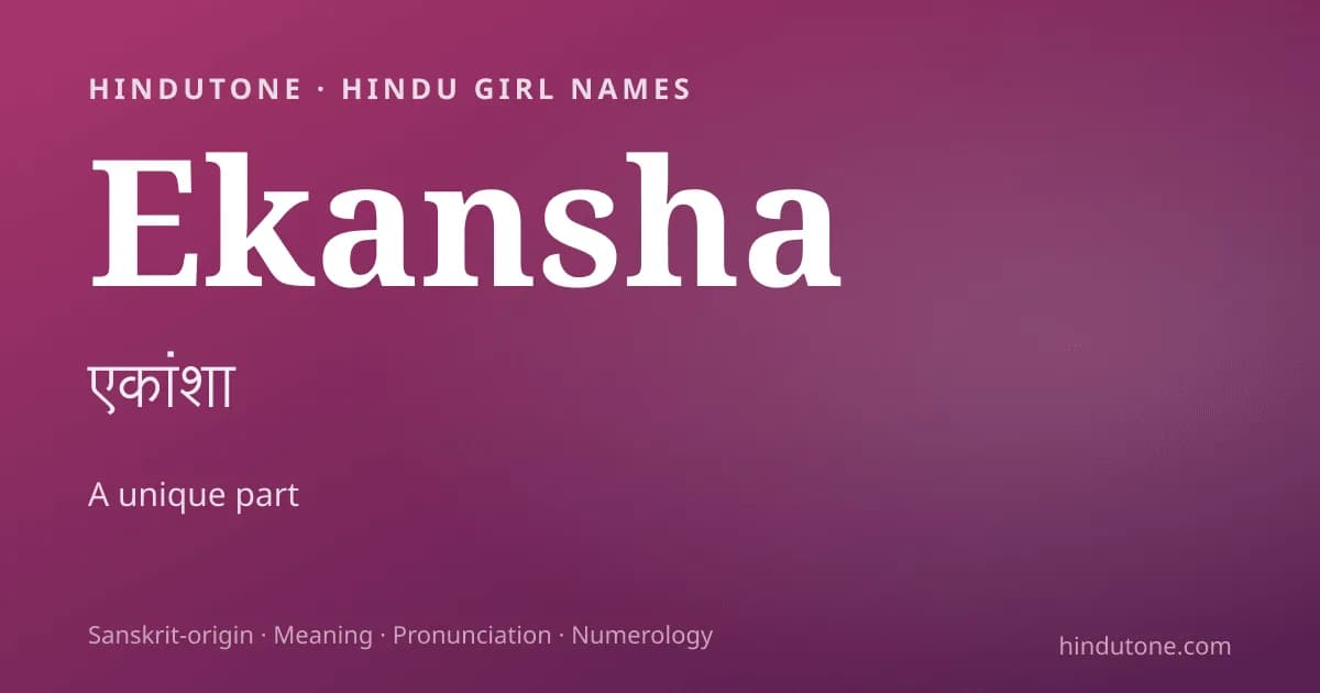 Ekansha — Hindu Girl Names with E