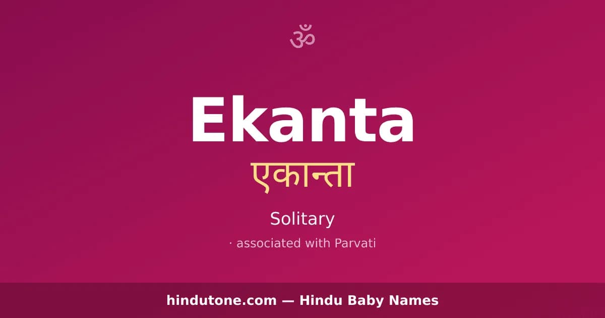 Ekanta — Hindu Girl Names with E