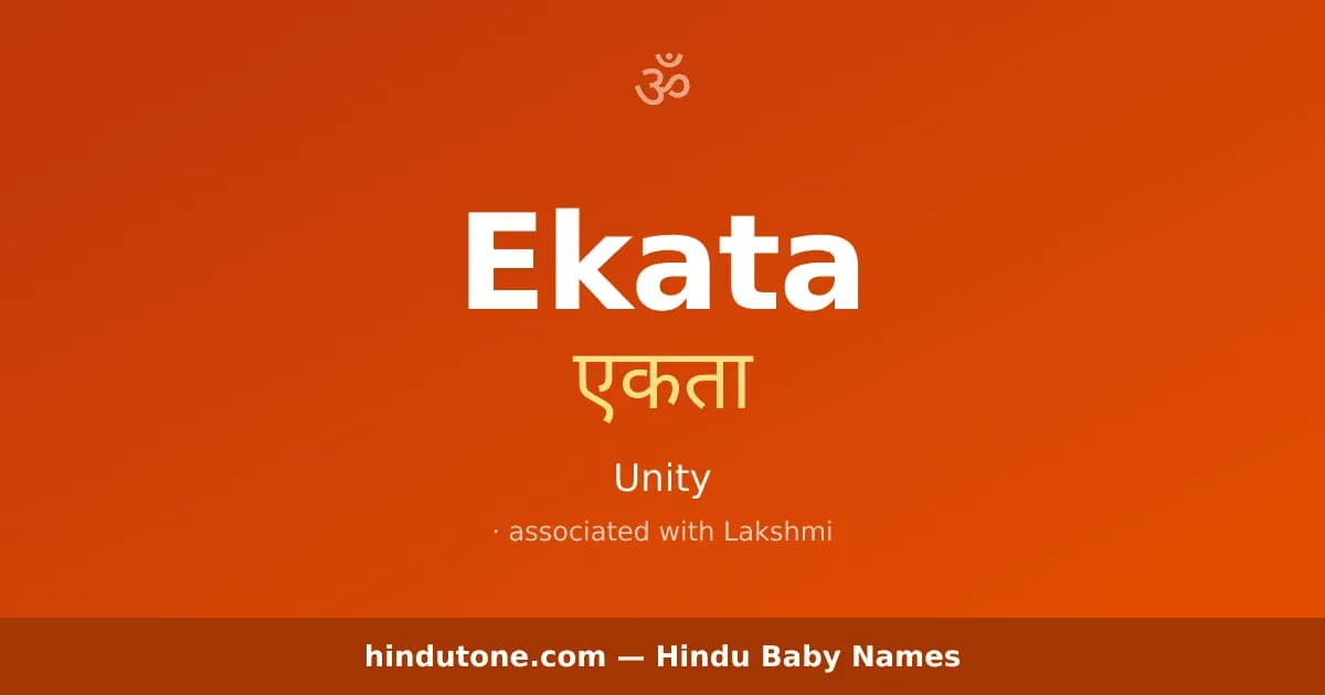 Ekata — Hindu Girl Names with E