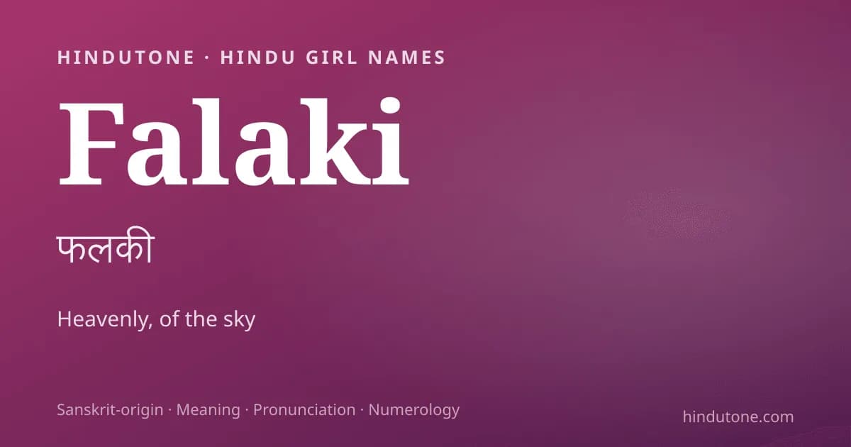 Falaki — Hindu Girl Names with F
