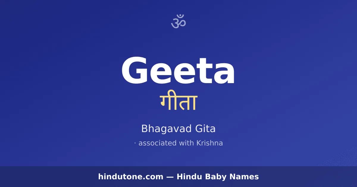 Geeta — Hindu Girl Names with G