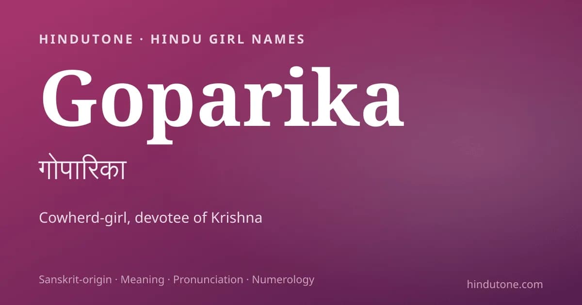 Goparika — Hindu Girl Names with G