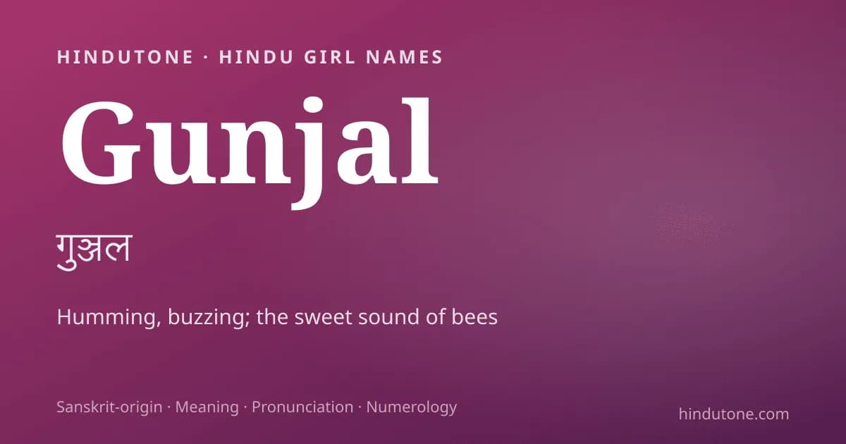 Gunjal — Hindu Girl Names with G