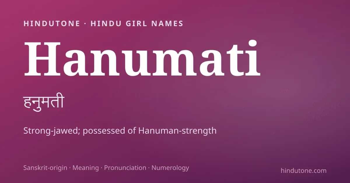 Hanumati — Hindu Girl Names with H