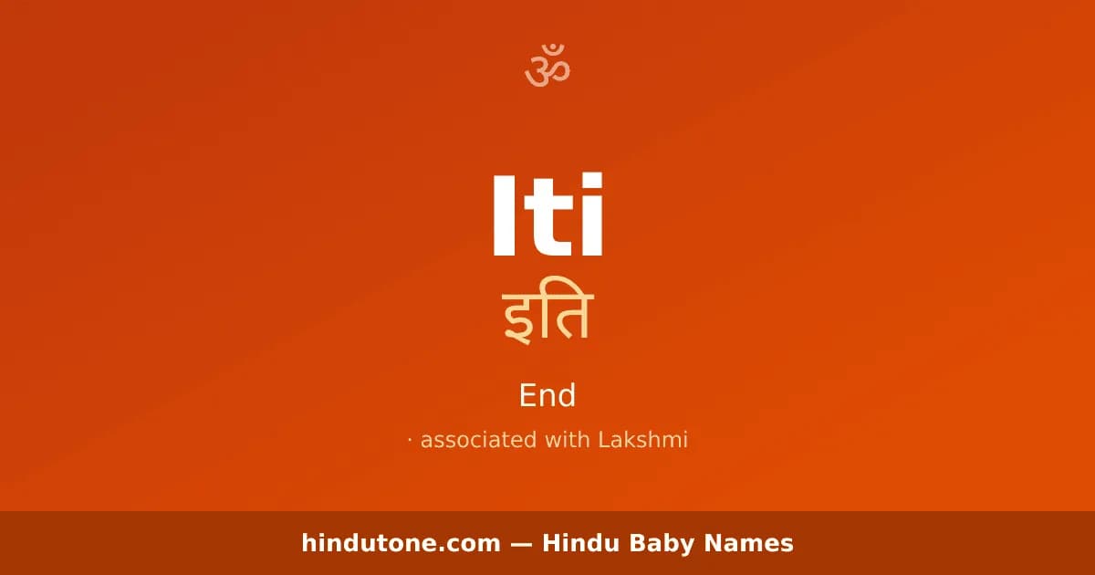 Iti — Hindu Girl Names with I