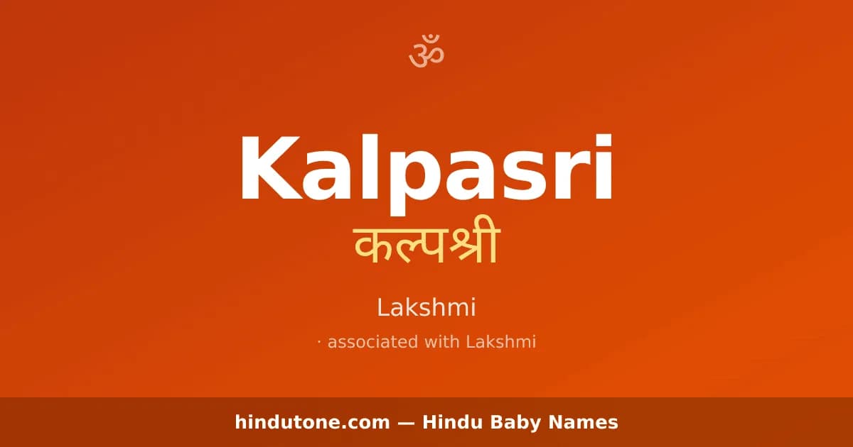 Kalpasri — Hindu Girl Names with K