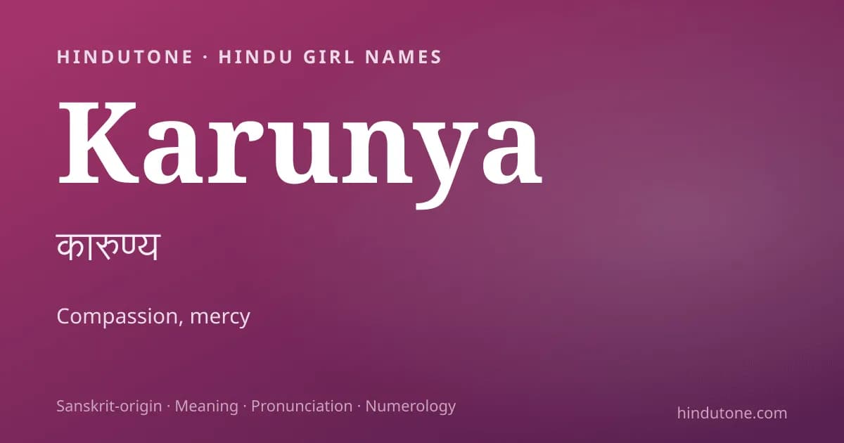 Karunya — Hindu Girl Names with K