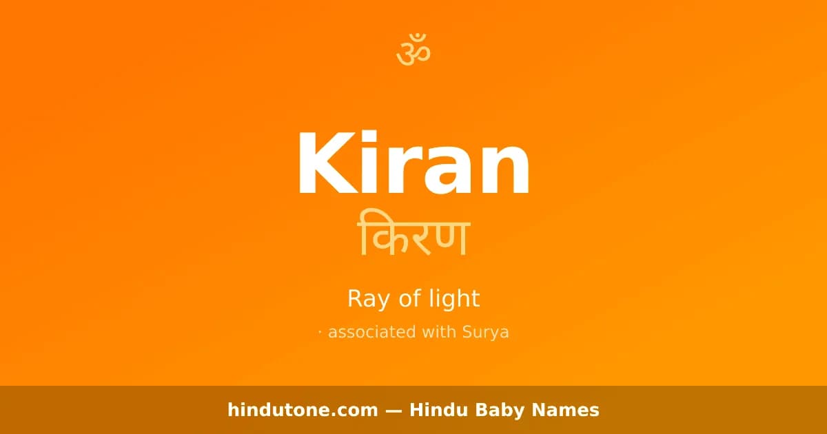 Kiran — Hindu Girl Names with K