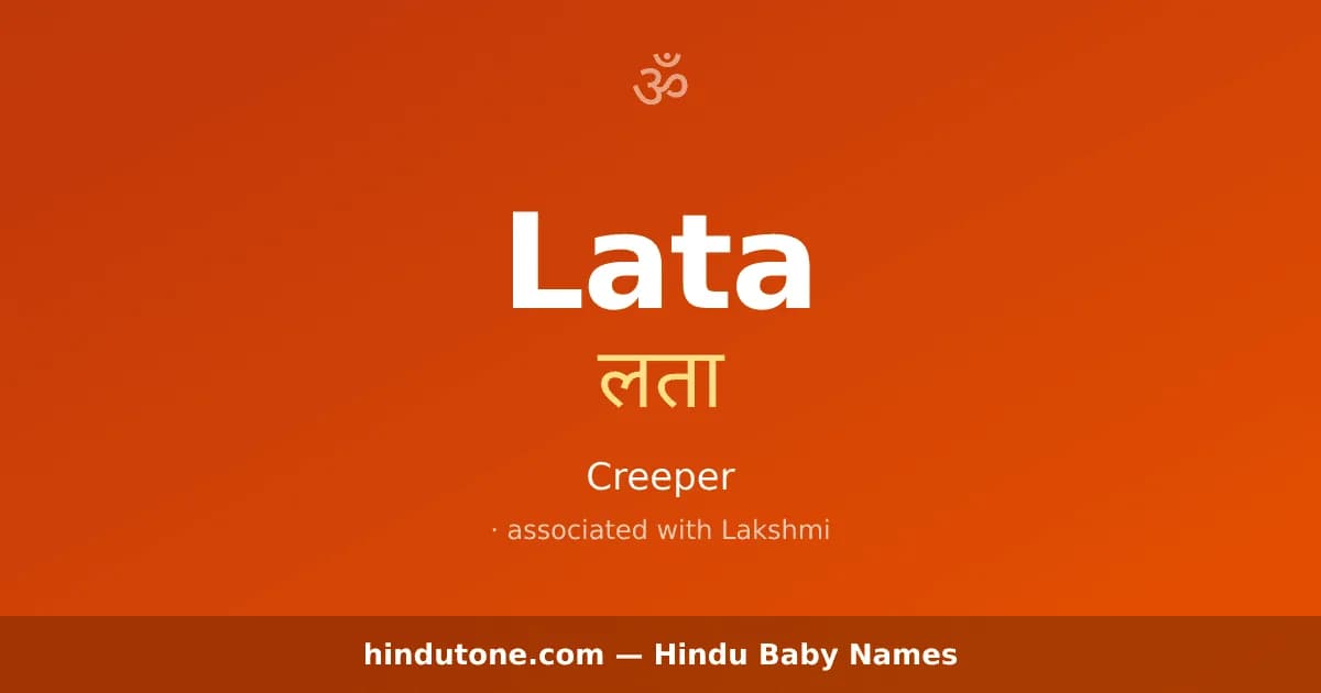 Lata — Hindu Girl Names with L