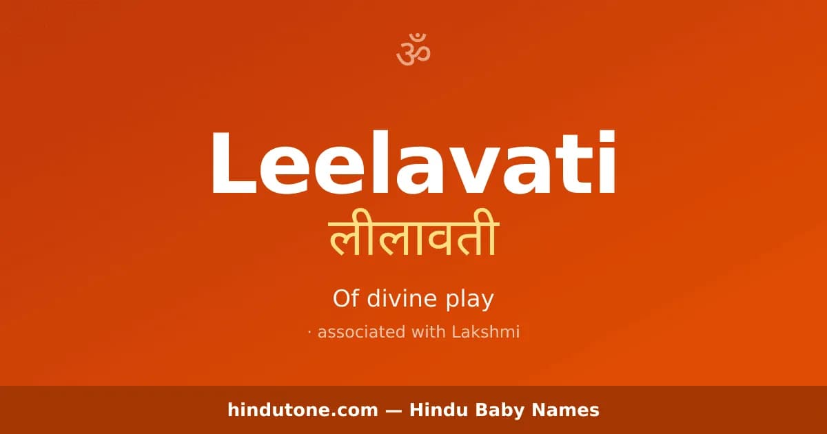 Leelavati — Hindu Girl Names with L
