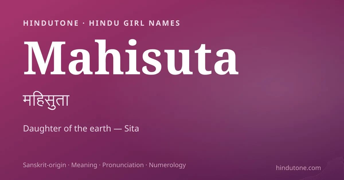 Mahisuta — Hindu Girl Names with M