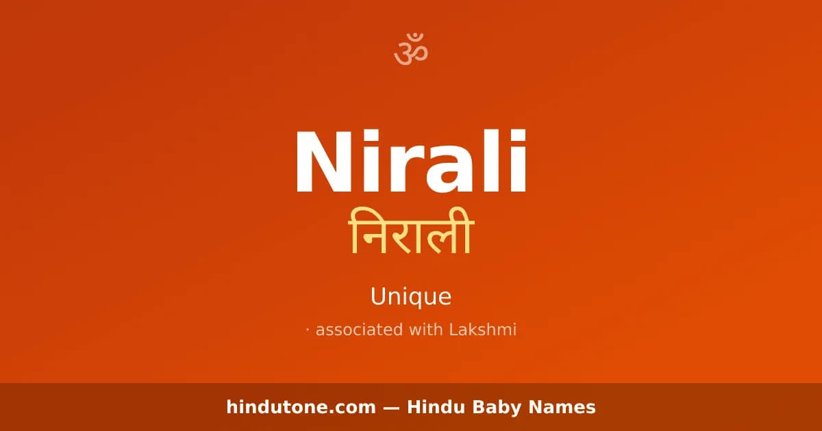 Nirali — Hindu Girl Names with N