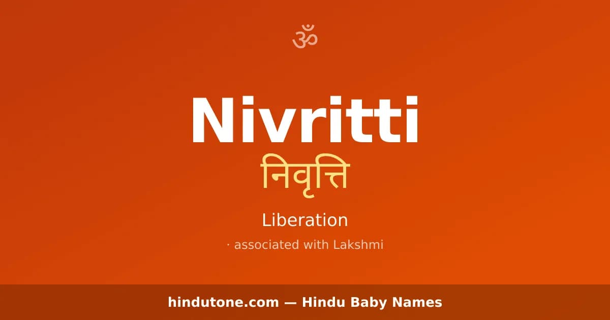Nivritti — Hindu Girl Names with N