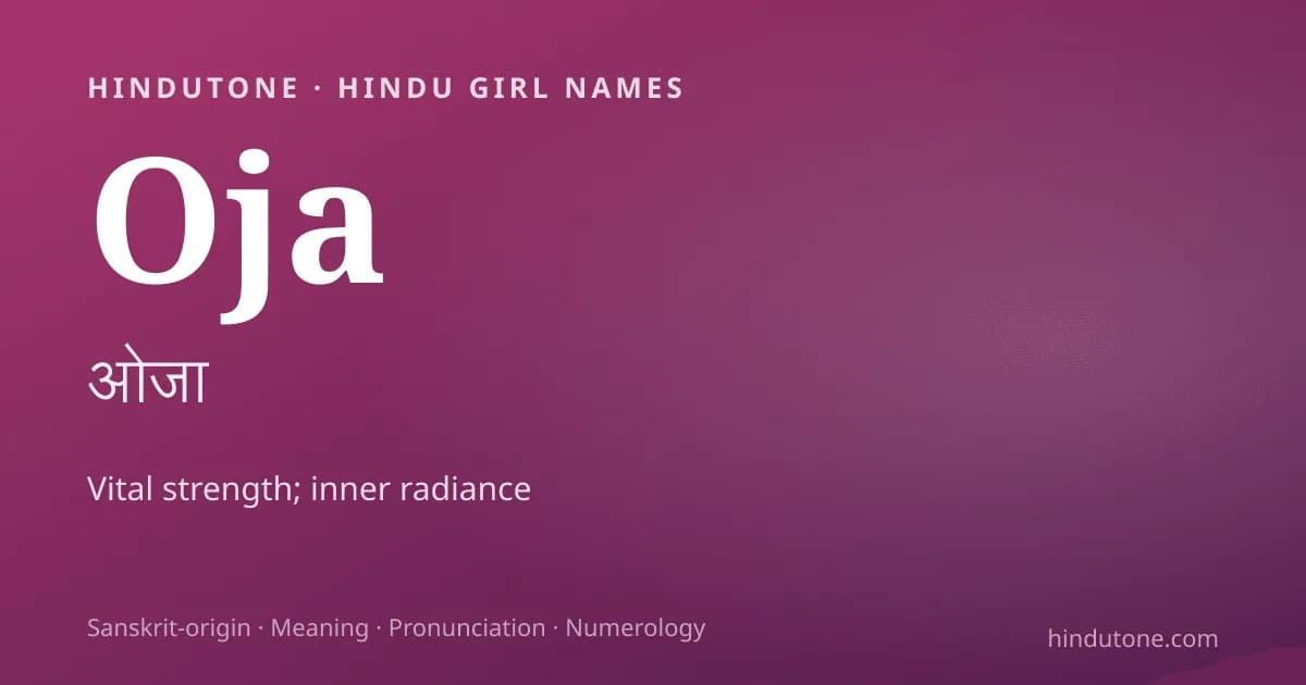 Oja — Hindu Girl Names with O