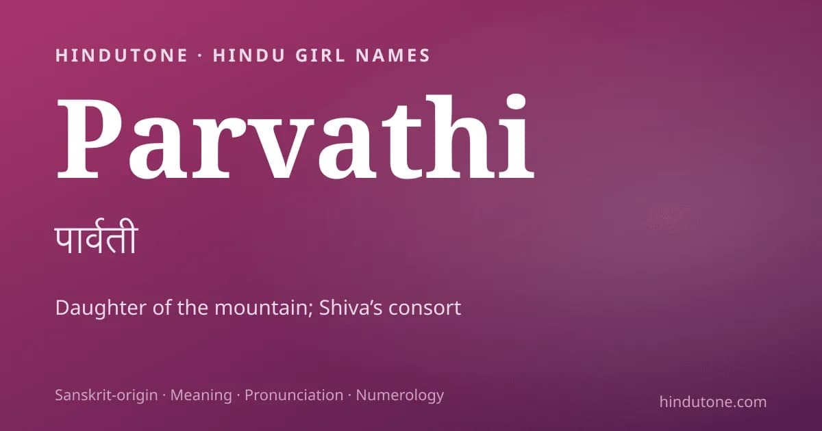 Parvathi — Hindu Girl Names with P