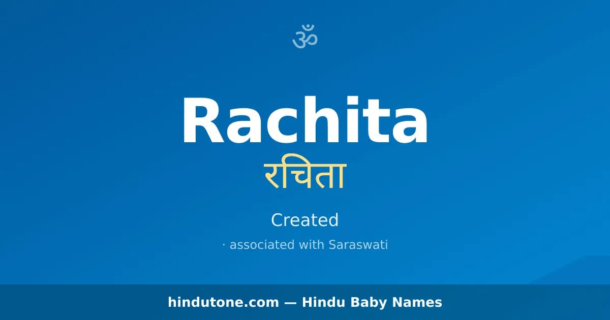 Rachita — Hindu Girl Names with R