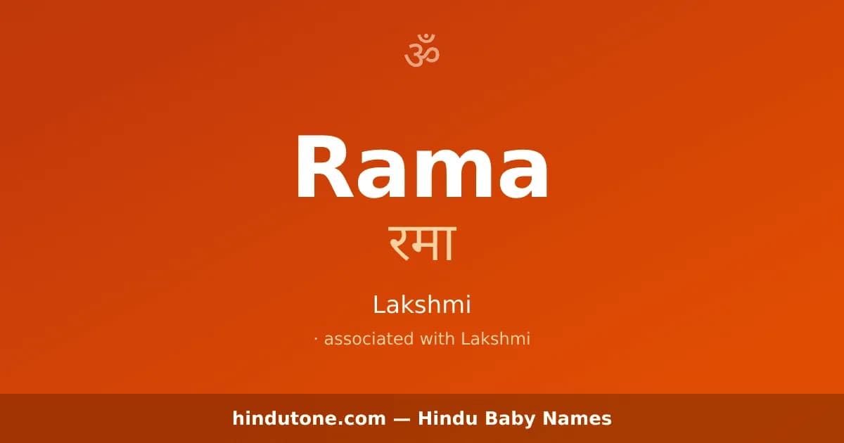 Rama — Hindu Girl Names with R