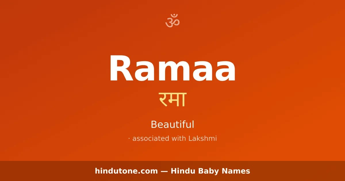 Ramaa — Hindu Girl Names with R