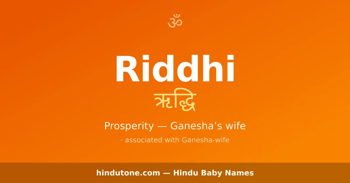 Riddhi — Hindu Girl Names with R