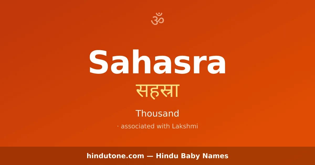 Sahasra — Hindu Girl Names with S