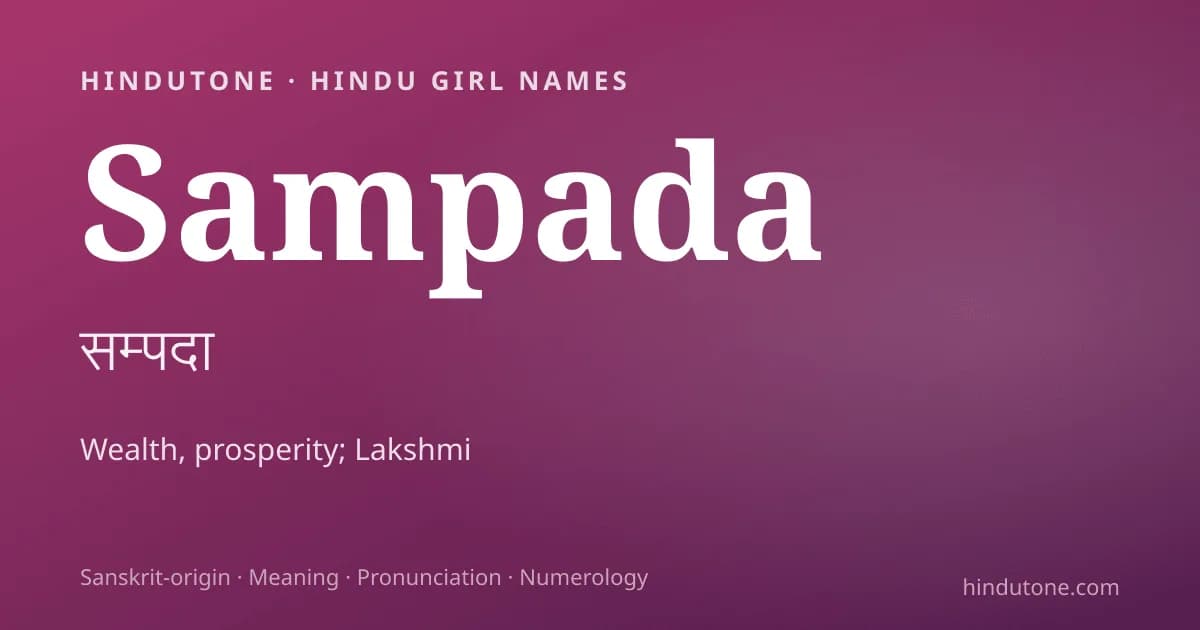 Sampada — Hindu Girl Names with S