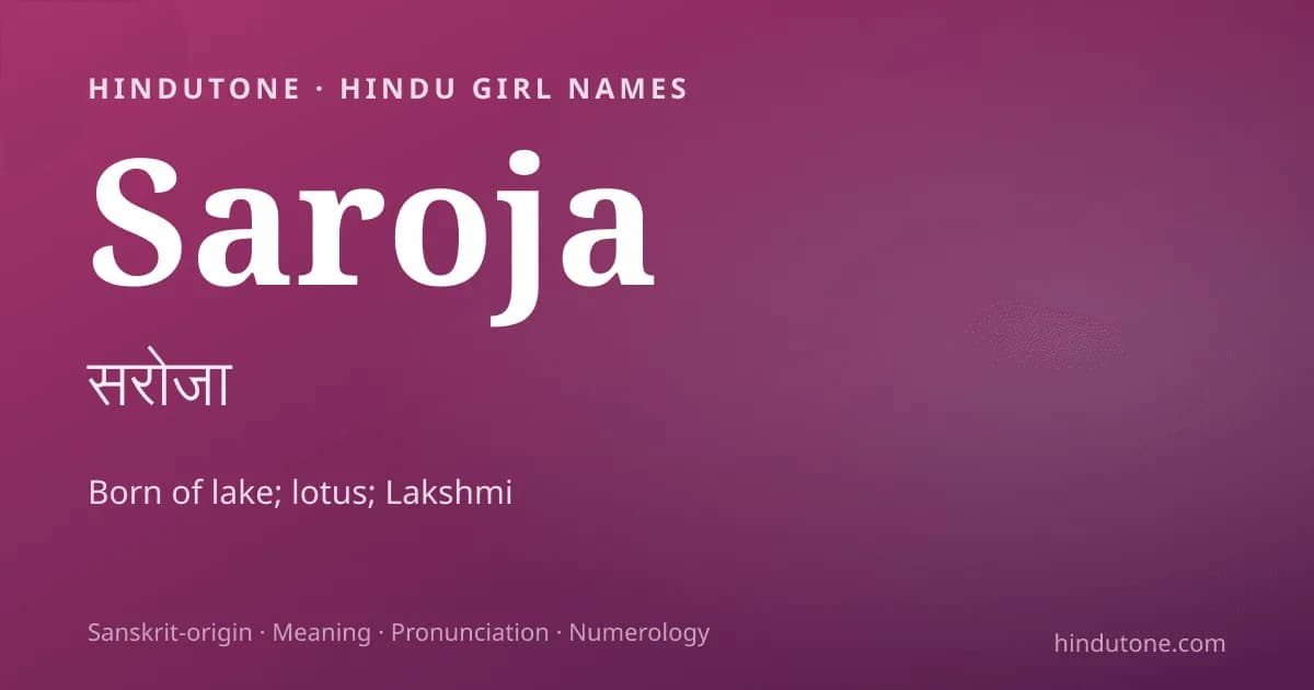 Saroja — Hindu Girl Names with S