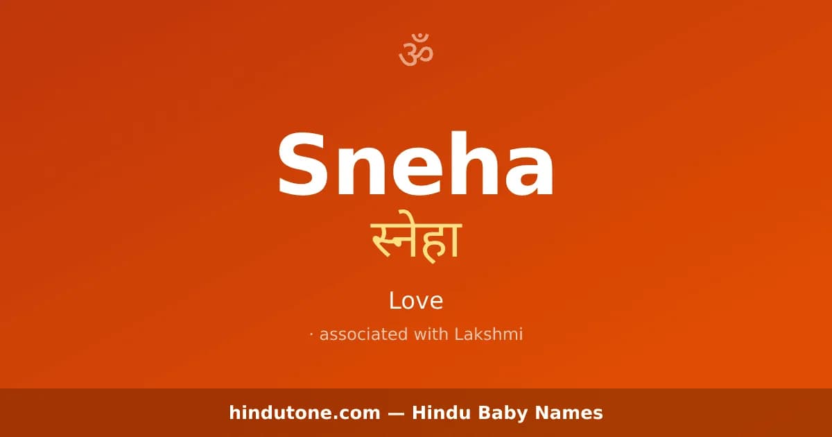 Sneha — Hindu Girl Names with S