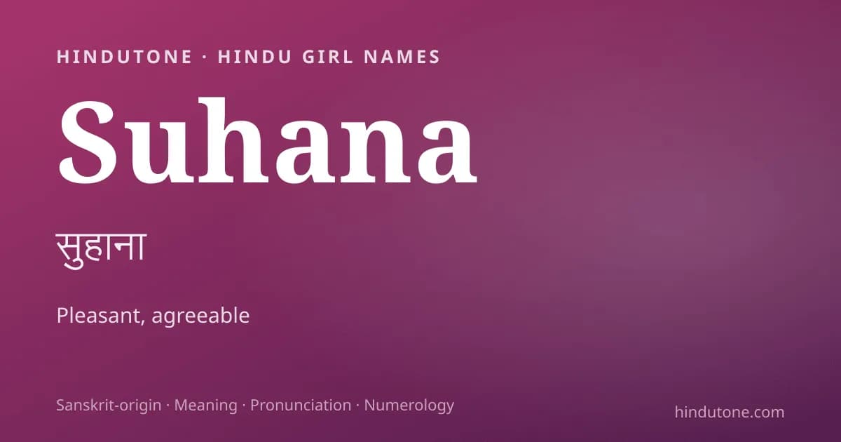 Suhana — Hindu Girl Names with S