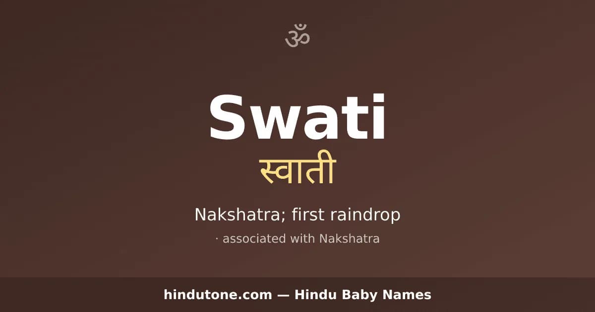Swati — Hindu Girl Names with S