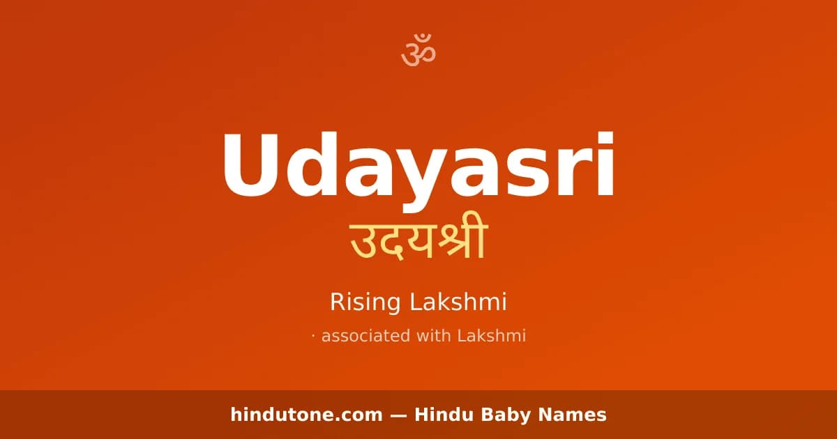 Udayasri — Hindu Girl Names with U