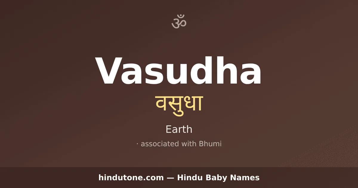 Vasudha — Hindu Girl Names with V