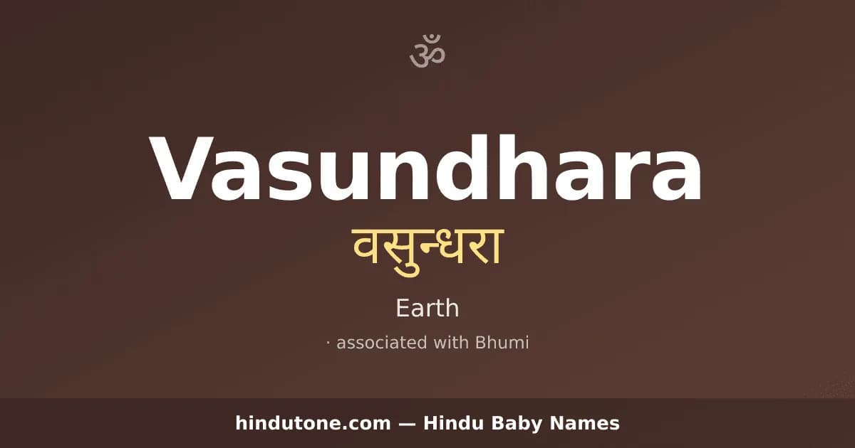 Vasundhara — Hindu Girl Names with V