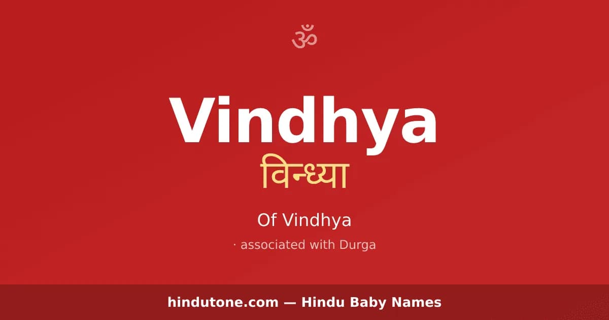 Vindhya — Hindu Girl Names with V