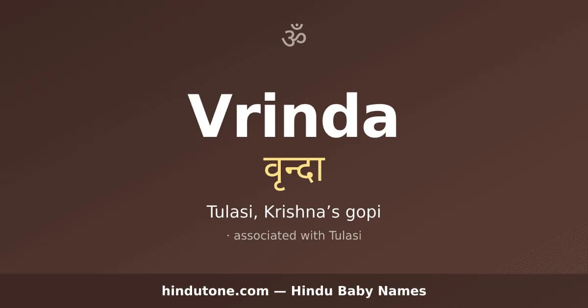 Vrinda — Hindu Girl Names with V