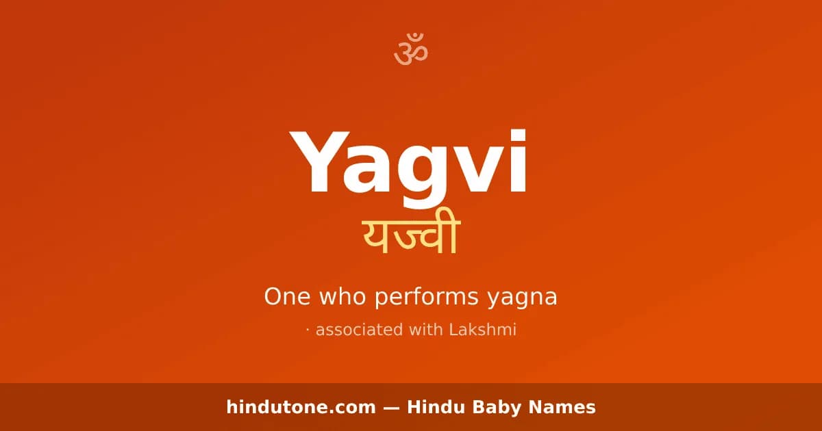 Yagvi — Hindu Girl Names with Y