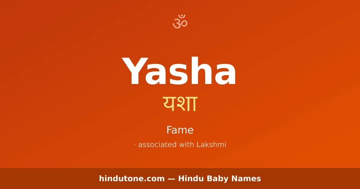 Yasha — Hindu Girl Names with Y