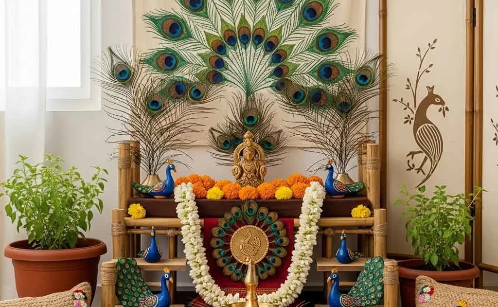 Bhadrapada Home Decor: Peacock Themes and Eco-Friendly Altars