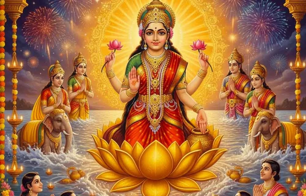The Story of Goddess Lakshmi's Birth During Diwali: The Divine Emergence of Prosperity
