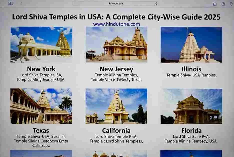 Lord Shiva Temples in USA: Complete City-Wise Guide 2025