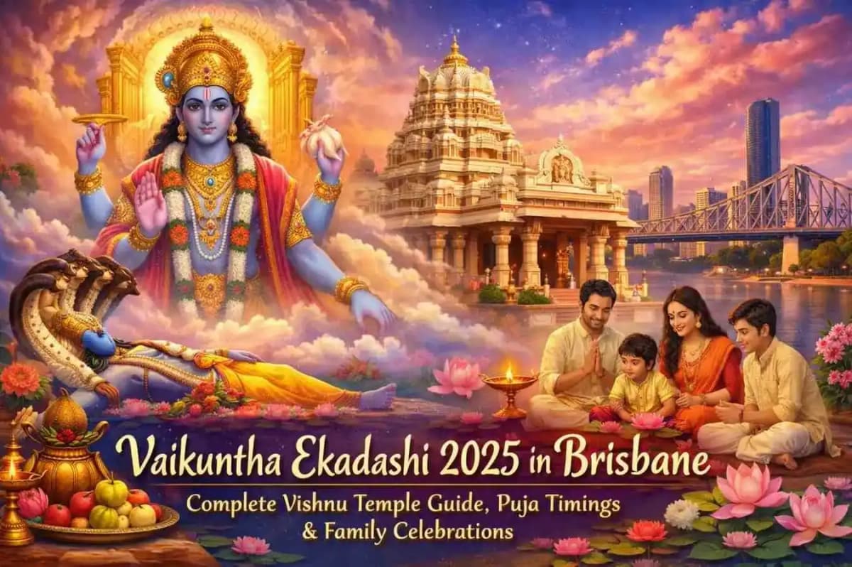 Vaikuntha Ekadashi 2025 in Brisbane: Complete Vishnu Temple Guide, Puja Timings & Family Celebrations