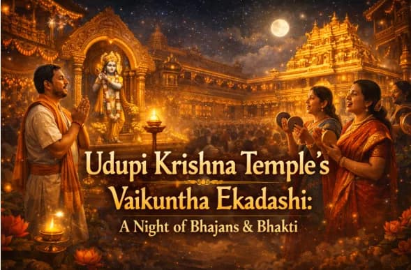 Udupi Krishna Temple’s Vaikuntha Ekadashi: A Night of Bhajans & Bhakti